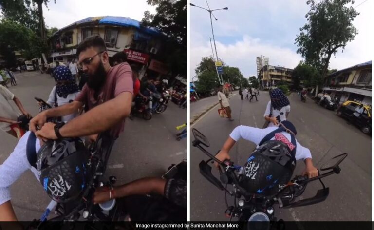 Mumbai Womans Scarf Gets Caught In Bike Passerby Comes To